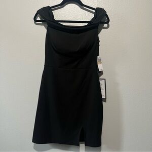 CITY STUDIO-NWT Off The Shoulder Little Black Dress with Slit Size 7